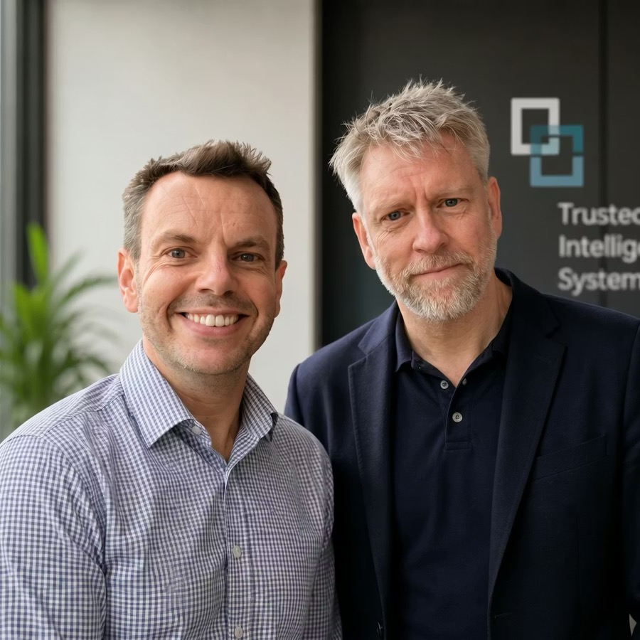 Dr Rhidian Bramley and Tom Thornber, founders of Trusted Intelligent Systems